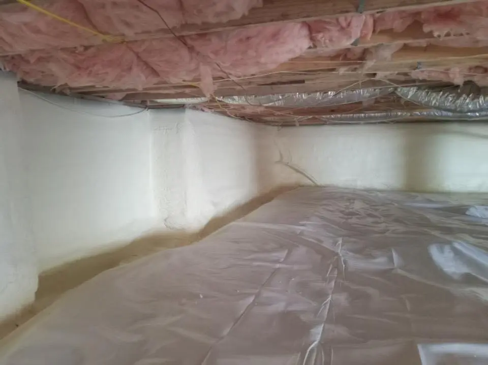 Crawl space encapsulation with closed-cell spray foam for Attic Insulation in Sandy